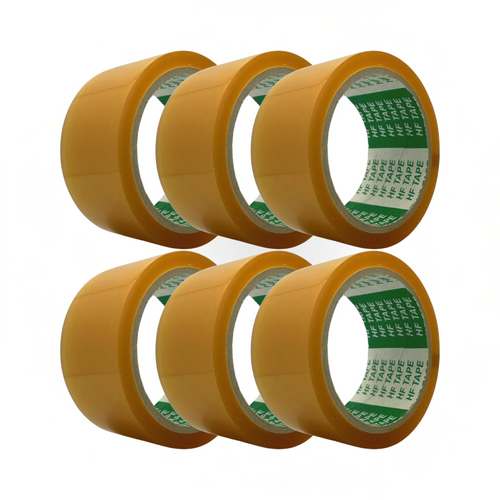 HF 50 Micron Premium Clear Packing Tape - 6 Pack
